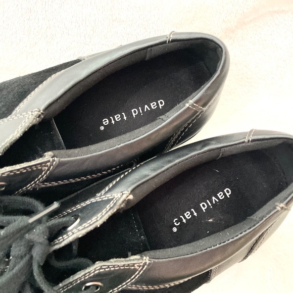 Black David Tate Leather Suede  Women's Helen Walking Oxfords Size 11 - Picture 15 of 16